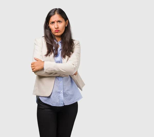 Jeune Femme Indienne Affaires Très Colère Bouleversé — Photo