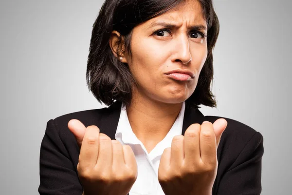 Latin Business Woman Doing Poor Gesture — Stock Photo, Image