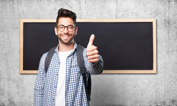 Student Man Doing Okay Gesture — Stock Photo, Image