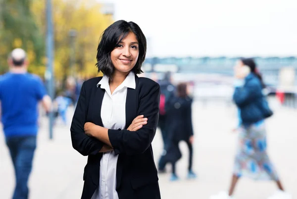 Latin Business Woman Crossed Arms — Stock Photo, Image