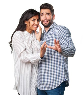 korkmuş çift beyaz üzerinde