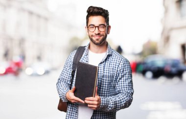 bir kitap öğrenci adam