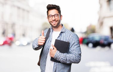 bir kitap öğrenci adam