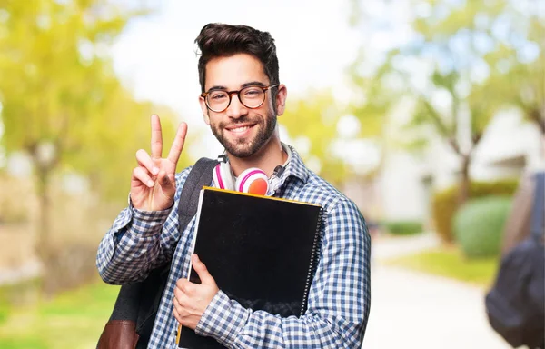 本を持って学生男 — ストック写真