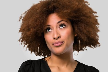 Afro kadın, yüz portre