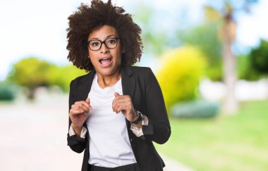 sürpriz iş siyah kadın, seçici odak