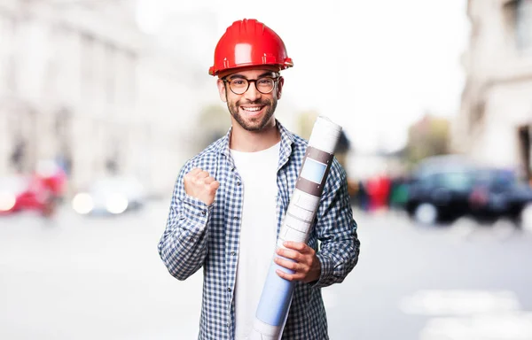 Architect Man Smiling Outdoors — Stock Photo, Image