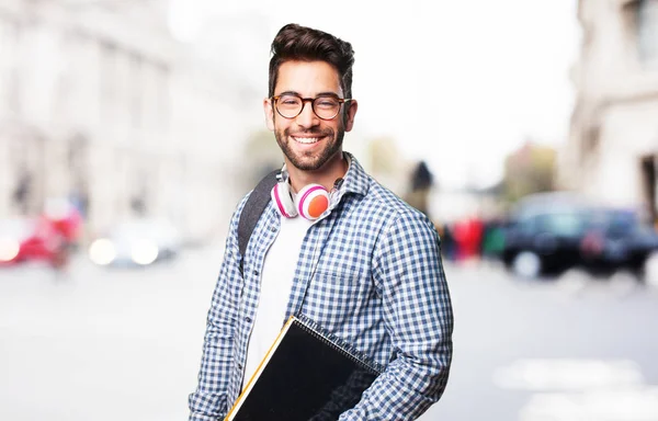 Estudiante Hombre Sosteniendo Libro — Foto de Stock