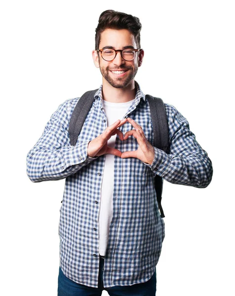 Junger Verliebter Mann Isoliert Auf Weißem Hintergrund — Stockfoto