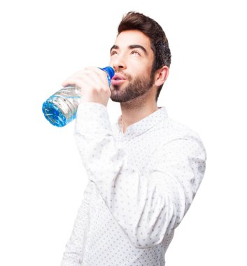 adam İçmesuyu beyaz arka plan üzerinde izole