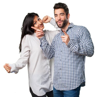 ve dans eğlenceli sahip çılgın çift