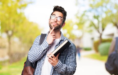 bir kitap öğrenci adam