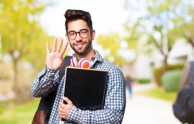 bir kitap öğrenci adam