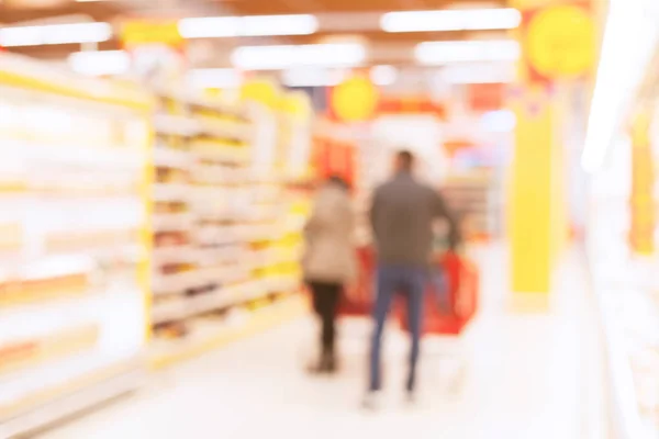 Modern Abstract Supermarket Interior Blurred Background — Stock Photo, Image