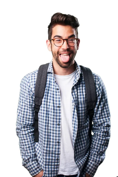 Giovane Uomo Sorridente Isolato Sfondo Bianco — Foto Stock