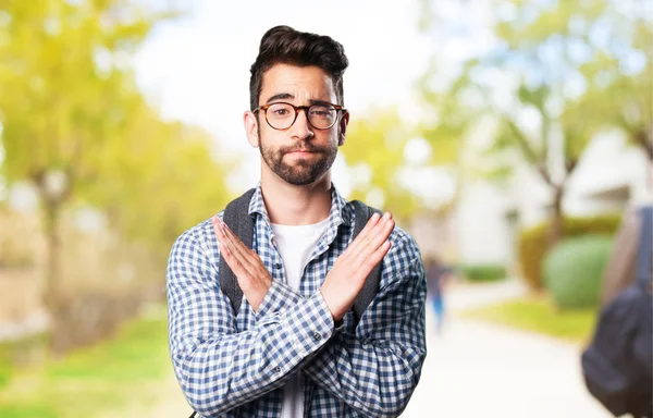 Irritado Estudante Homem Livre — Fotografia de Stock