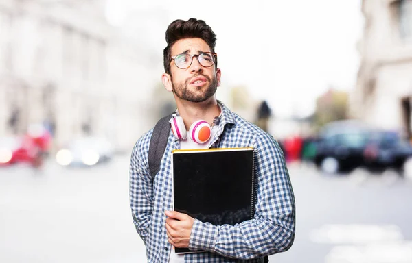 Student Man Met Een Boek — Stockfoto