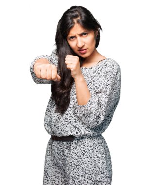 latin kadın izole üzerinde beyaz delme