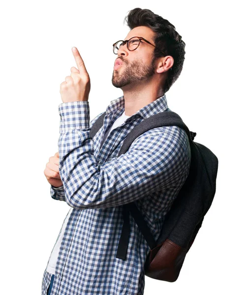 Jonge Man Dansen Geïsoleerd Witte Achtergrond — Stockfoto