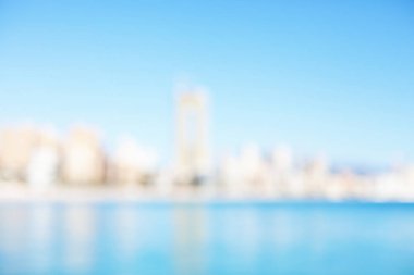 Soyut plaj yaz aylarında arka plan bulanık