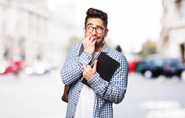 bir kitap öğrenci adam