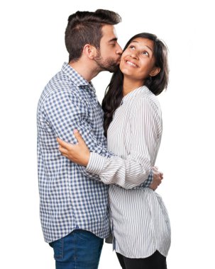 genç bir çift üzerinde beyaz aşk