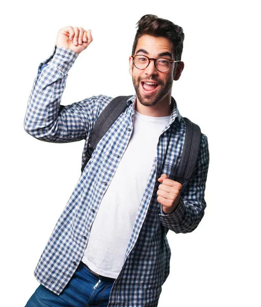 Genç adam izole üzerinde beyaz arka plan dans