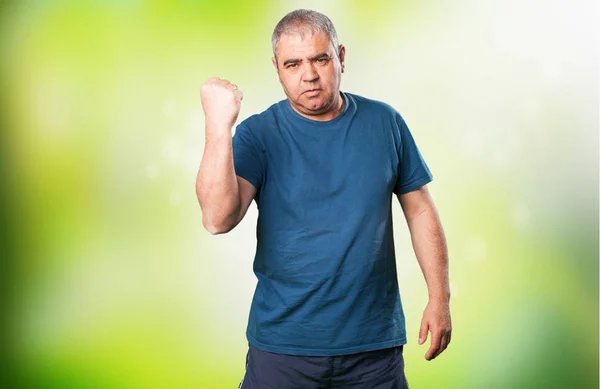 Volwassen Man Winnaar Gebaar — Stockfoto