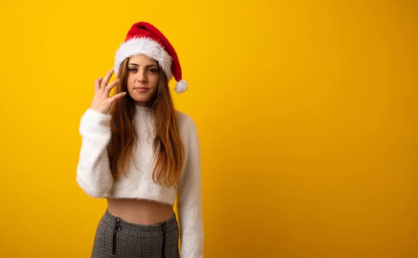 Jonge Mooie Vrouw Met Gave Zeer Doen Schrikken Bang — Stockfoto