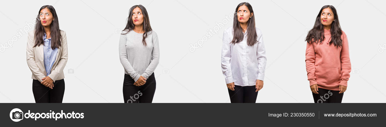 组或集合的印度年轻女子穿着不同的衣服怀疑和困惑思想的想法或担心的东西 图库照片 C Asierromerocarballo 组或集合的印度年轻女子穿着不同的衣服怀疑和困惑思想的想法或担心的东西 图库照片 C Asierromerocarballo