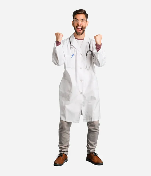 Young Doctor Man Surprised Shocked — Stock Photo, Image