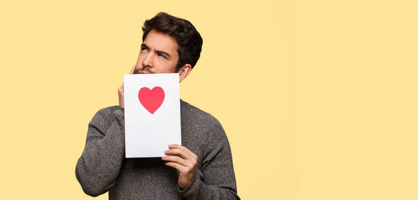 Jonge Man Vieren Valentijnsdag — Stockfoto