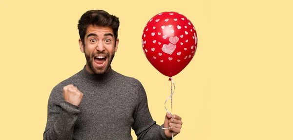 Young Man Celebrating Valentines Day — Stock Photo, Image