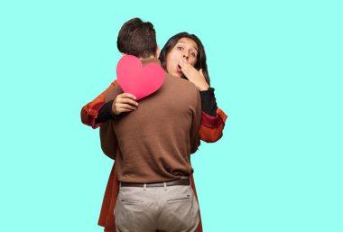 Sevgililer günü kutlama genç güzel çift