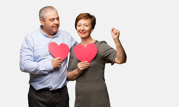 Middle Aged Couple Celebrating Valentines Day — Stock Photo, Image