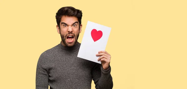 Joven Celebrando Día San Valentín —  Fotos de Stock