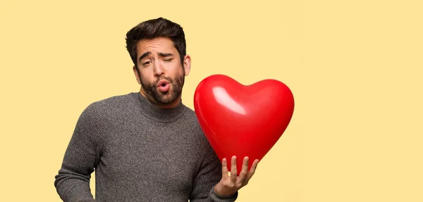 Joven Celebrando Día San Valentín —  Fotos de Stock