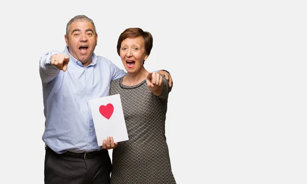 Middle Aged Couple Celebrating Valentines Day — Stock Photo, Image
