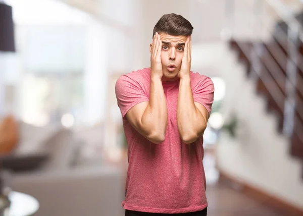 Young Handsome Man Showing Number Two — Stock Photo, Image