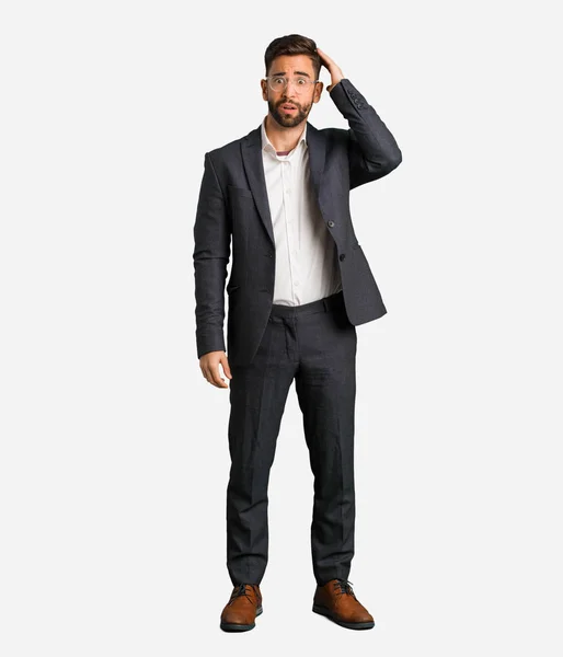 Young Handsome Business Man Worried Overwhelmed — Stock Photo, Image
