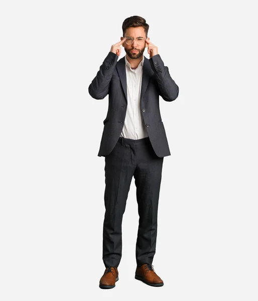 Young Handsome Business Man Doing Concentration Gesture — Stock Photo, Image