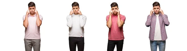 Collection Young Man Doing Concentration Gesture — Stock Photo, Image