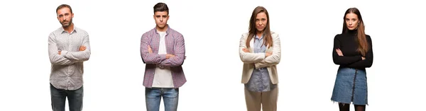 Group People Crossing Arms Relaxed — Stock Photo, Image