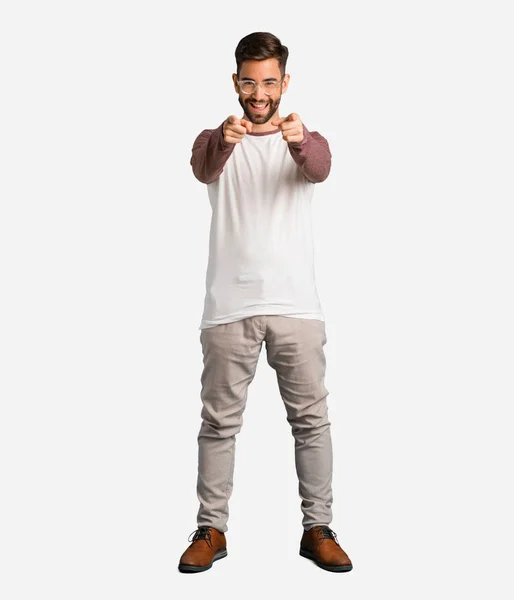 Young Handsome Man Cheerful Smiling — Stock Photo, Image