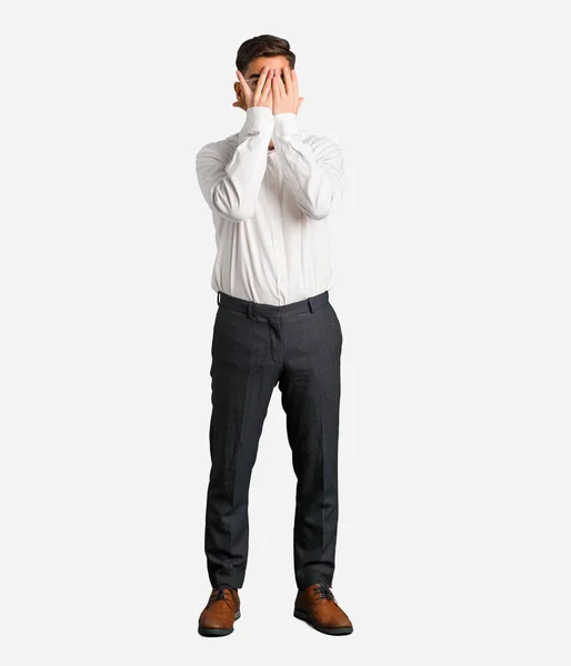 Young Handsome Business Man Feels Worried Scared — Stock Photo, Image