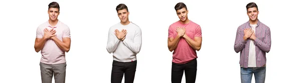 Collection Young Man Doing Romantic Gesture — Stock Photo, Image