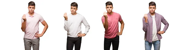 Collection Young Man Doing Typical Italian Gesture — Stock Photo, Image