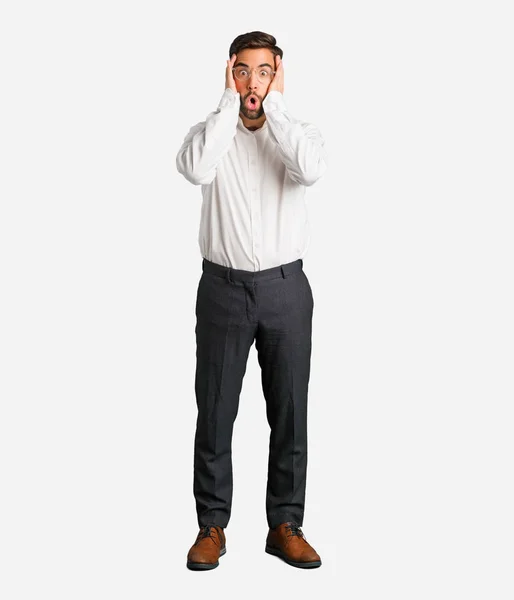 Young Handsome Business Man Surprised Shocked — Stock Photo, Image