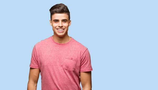 Young Handsome Man Cheerful Smiling — Stock Photo, Image