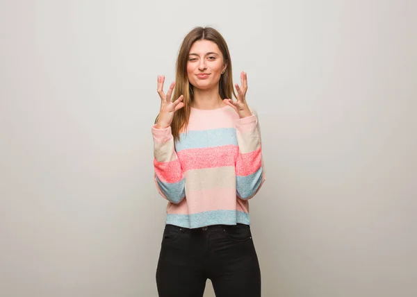 Young Russian Girl Angry Upset — Stock Photo, Image